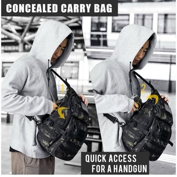 CCDW Tactical EDC Sling Backpack, Military Rover Shoulder Sling Bag Pack… - Picture 5 of 6